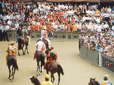 If you don't go to the Palio itself, you can catch one of the trials before the event.