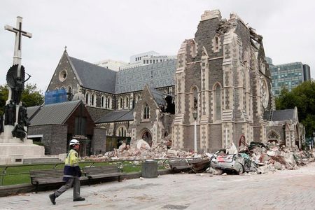 Christchurch Cathedral in New Zealand partially collapsed after a 2011 earthquake.