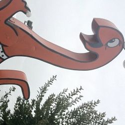 A bikini-clad "Dinah" in Vernal, Utah