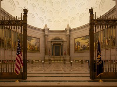 Today, America's founding documents reside in the Rotunda for the Charters of Freedom in the National Archives.