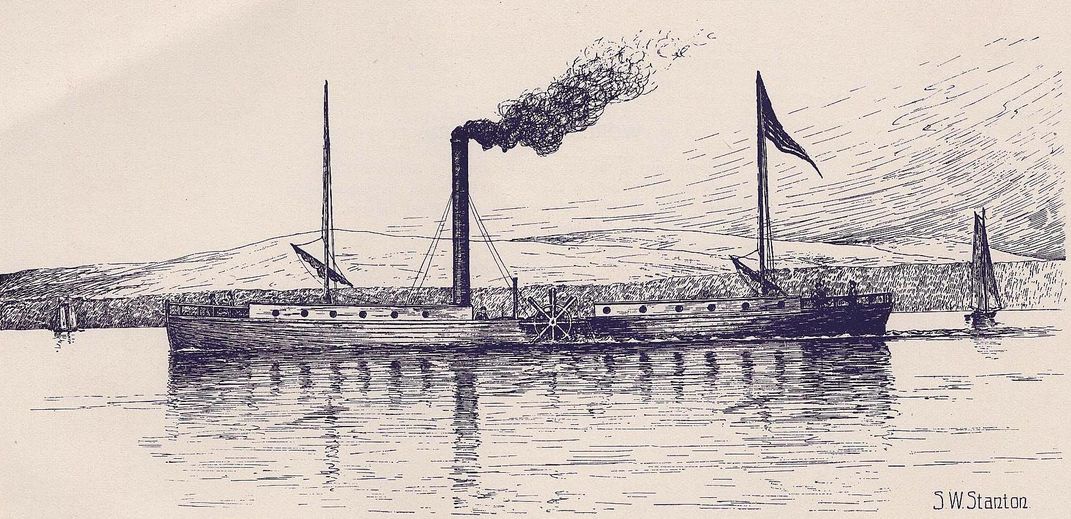 The Clermont, the first commercially successful steamboat