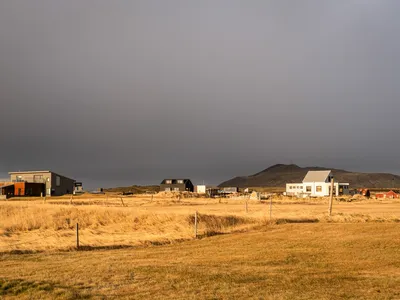 The small fishing village of Grindav&iacute;k, which officials evacuated late last week as a precaution in advance of a likely volcanic eruption in the area.