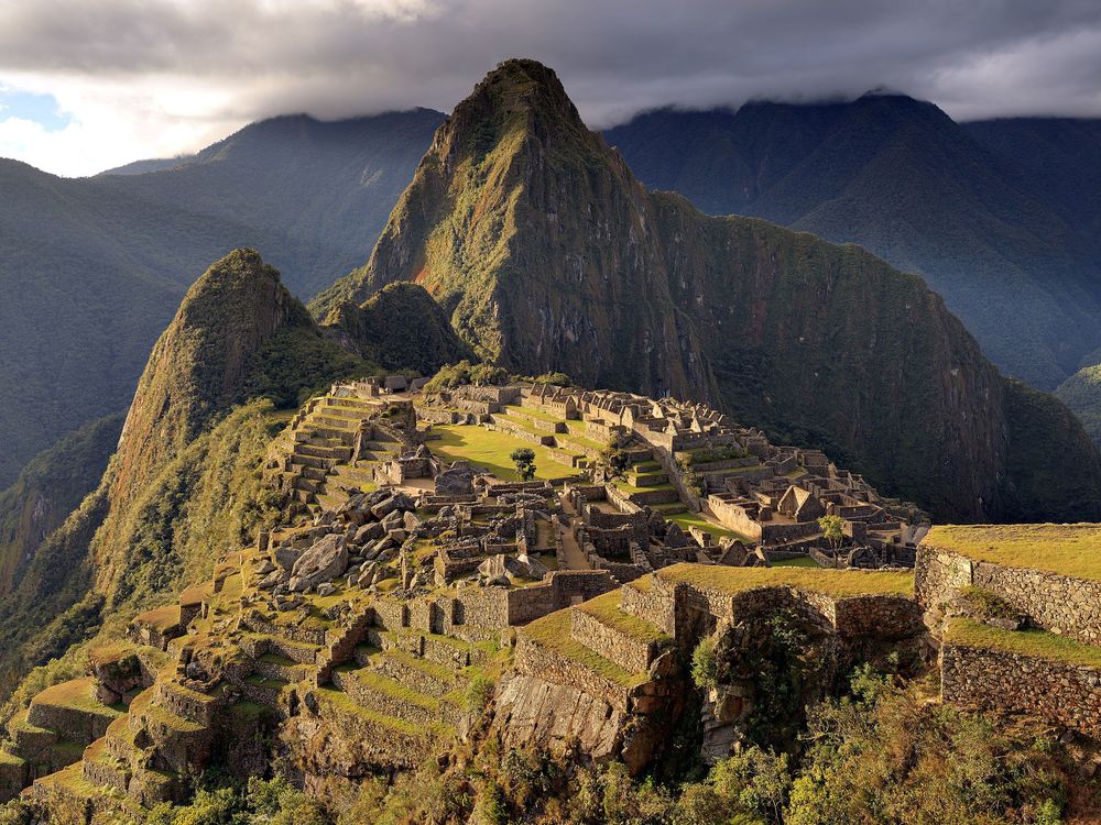 Mountainside stone ruins of a city