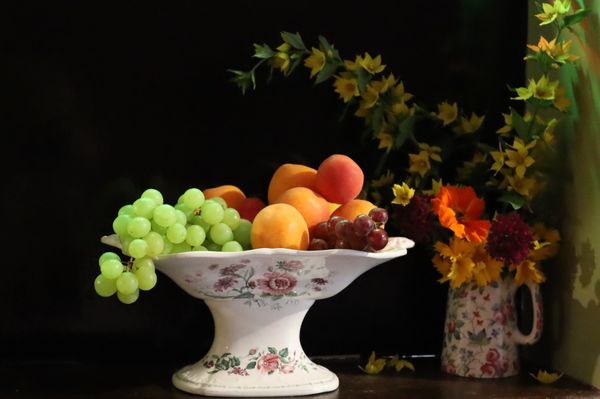 Still Life of flowers and fruit thumbnail