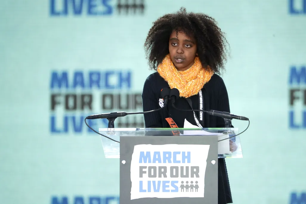 Naomi Wadler speaking at the March for Our Lives rally