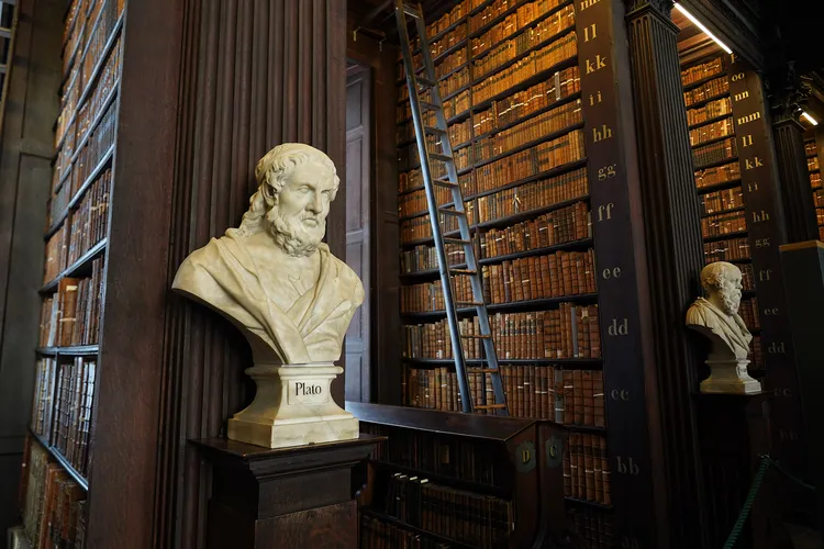A bust of Plato in the Long Room at Trinity College Dublin