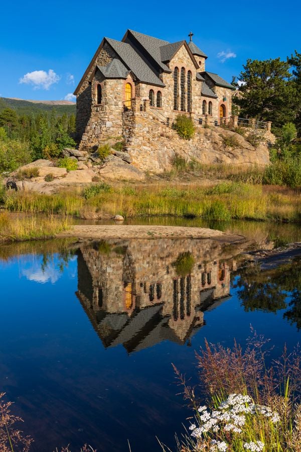 Chapel on the Rock with Reflection in Morning Light thumbnail
