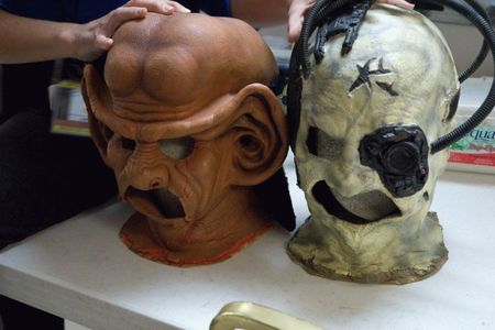 The Ferengi (left) and Borg (right) designs, both developed by Westmore for Star Trek: The Next Generation