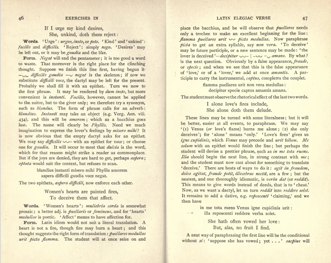 Pages from W.H.D. Rouse's Demonstrations in Latin Elegiac Verse