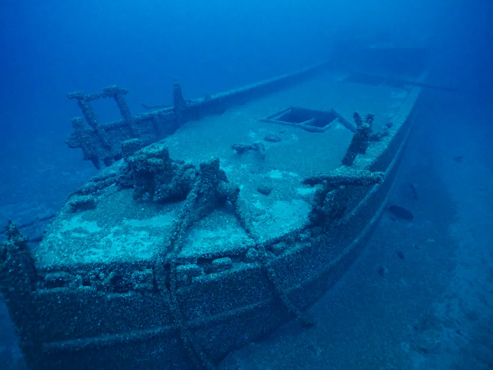 The bow of the Africa shipwreck