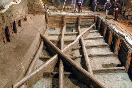 The elaborate construction of the pool, along with artifacts discovered inside of it, points to a ceremonial purpose.