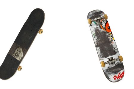 Leo Baker's personalized skateboards (NMAH)