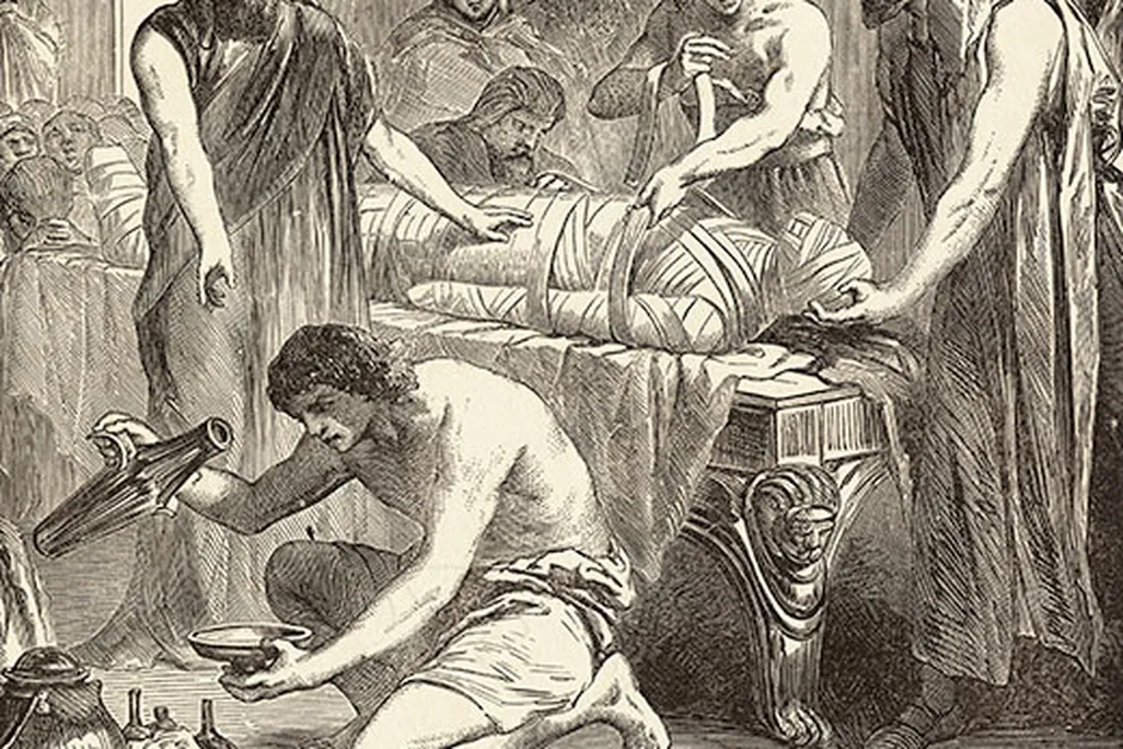 Egyptians embalming a corpse