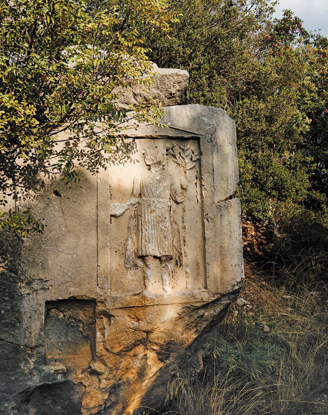 A rock-cut relief of Apollo