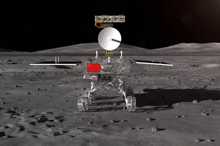 An artist's rendering of the small rover that will be deployed on the far side of the Moon as part of the Chang'e-4 mission.