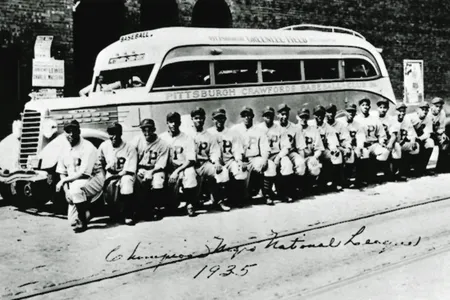 The Pittsburgh Crawfords, 1935 Negro National League Champions, are considered by many to be the greatest African American league team ever fielded. The team included five future Hall of Famers, from left: Oscar Charleston, first; Judy Johnson, fifth; Cool Papa Bell, 12th; Josh Gibson, 15th; and Satchel Paige, 17th.