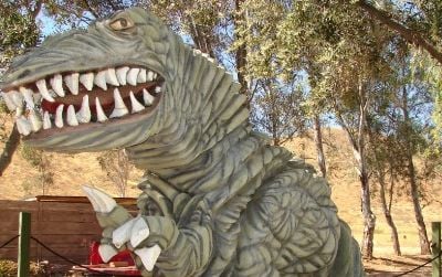 A very wrinkly dinosaur outside California's Jurupa Mountains Discovery Center
