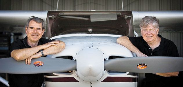 Pilot Bruce Moore and photographer Jim Koepnick