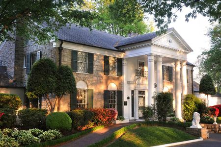 Graceland mansion was home to Elvis Presley, and is located on a 13.8-acre estate in Memphis, Tennessee.