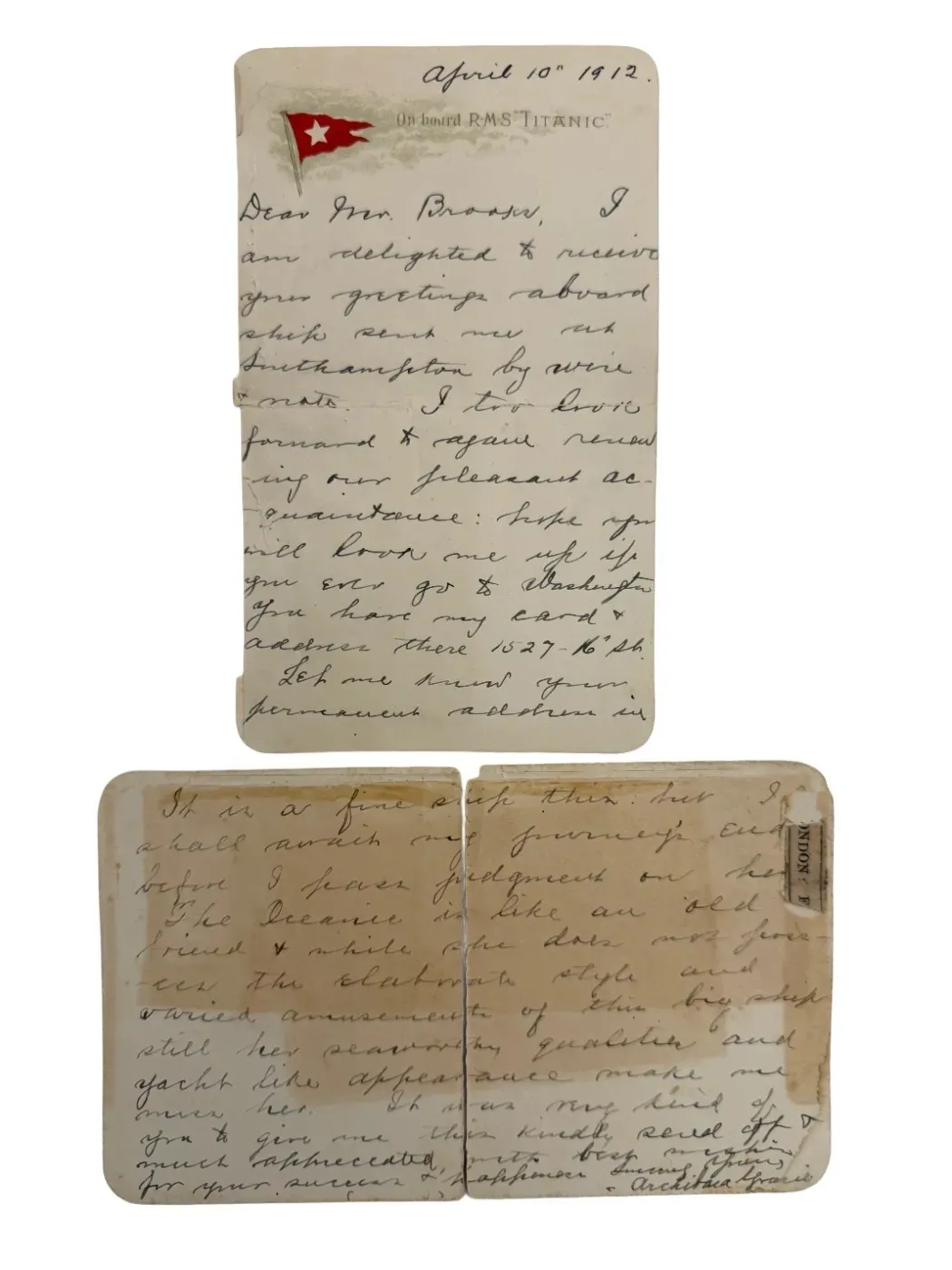 Cursive handwriting on letter pages