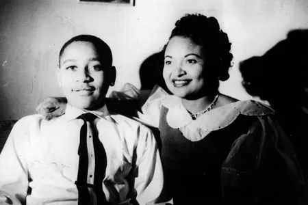 Emmett Till and his mother, Mamie Till-Mobley, at home in Chicago