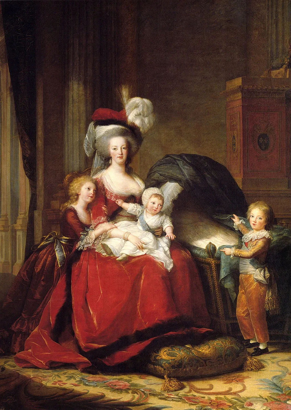 A 1787 portrait of Marie Antoinette and her three surviving children