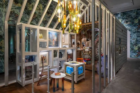 The room combines art&nbsp;that evokes imagined futures and artifacts from different contexts within the African diaspora.