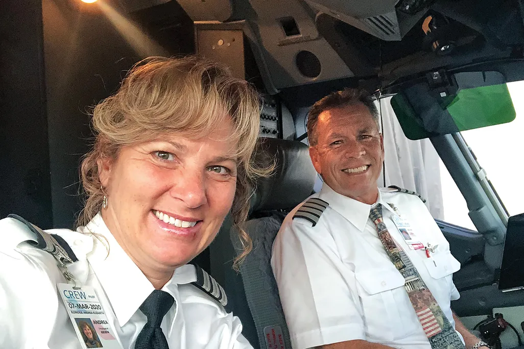 Andrea and Kevin Eldridge in the cockpit