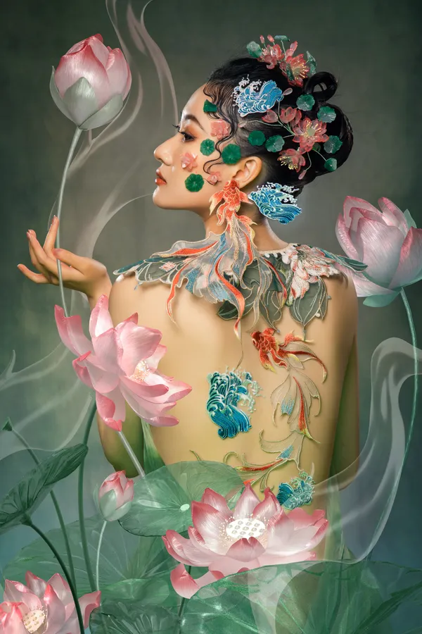 Ethereal Figure among Lotus thumbnail