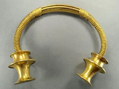 The intact gold torc discovered last month in northwest Spain