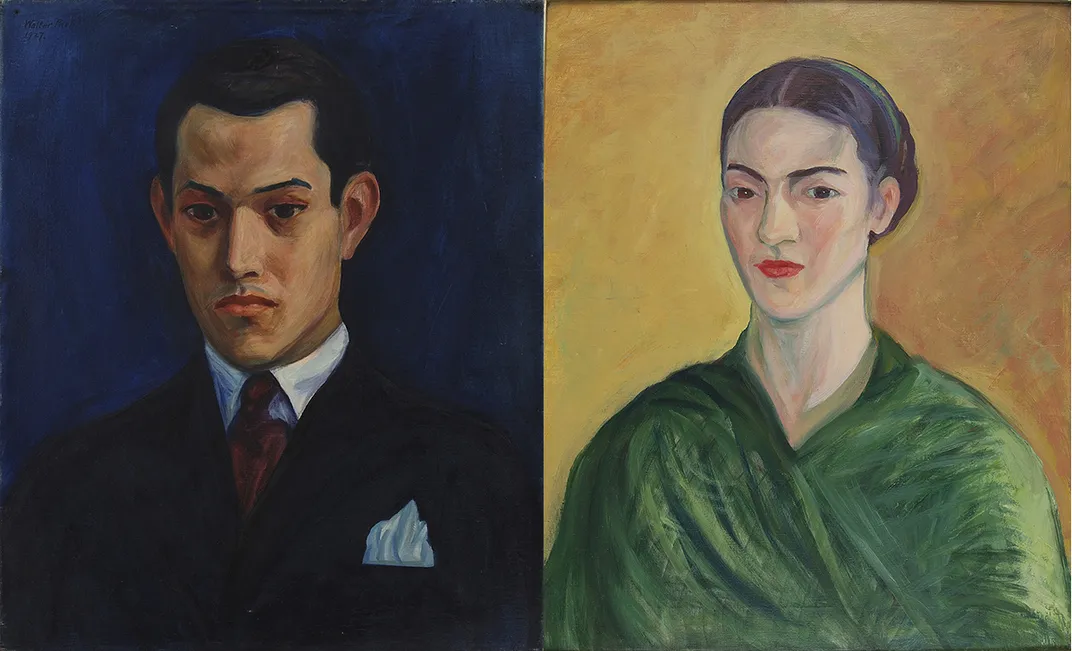 Portraits of Rufino Tamayo and Frida Kahlo by Walter Pach.