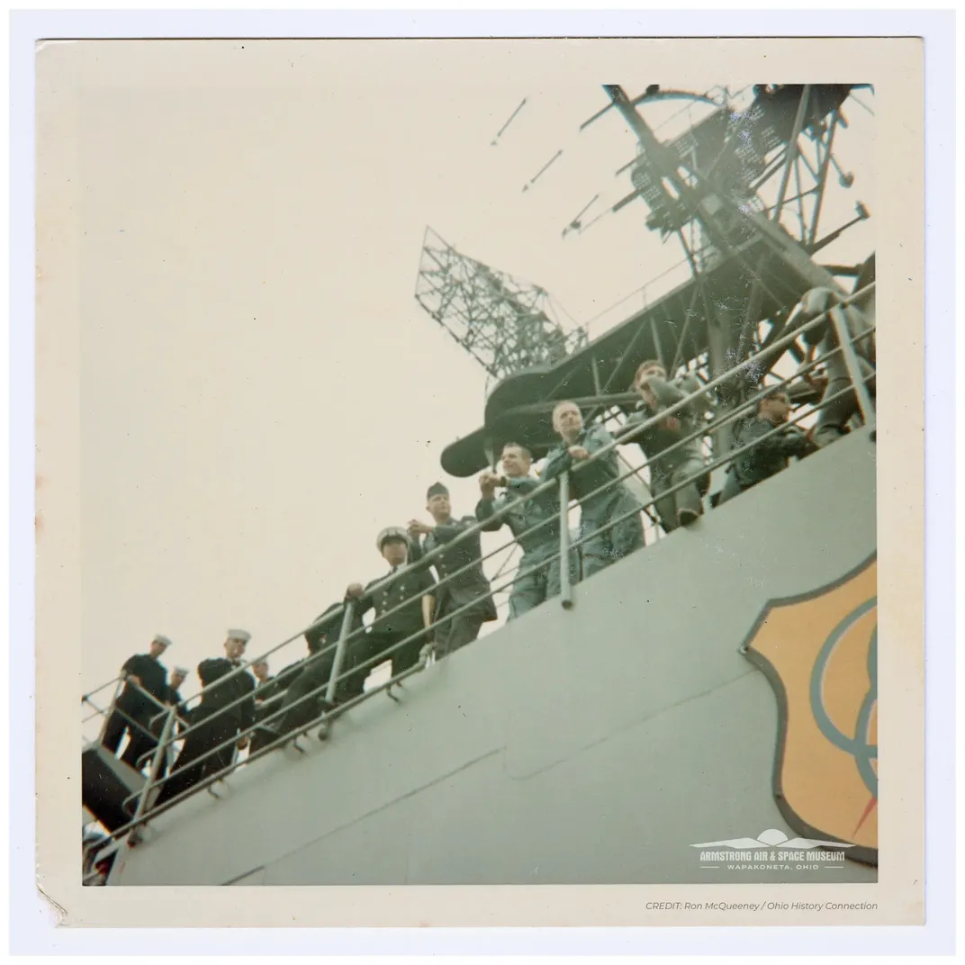 The astronauts on the naval base