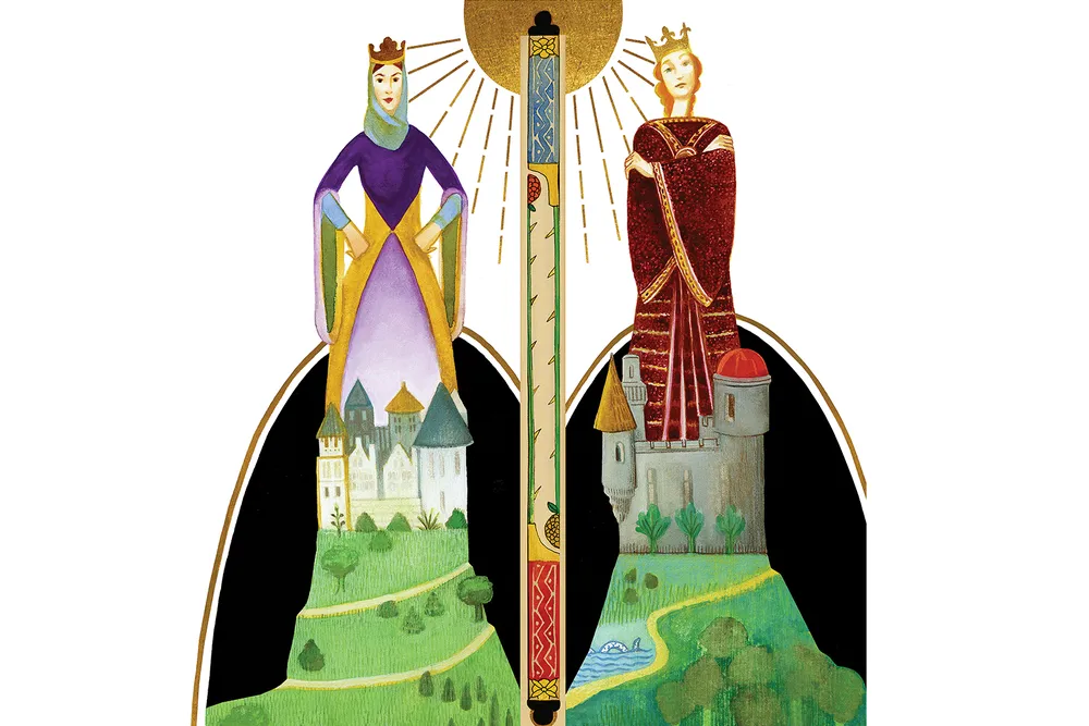 illustration of two queens