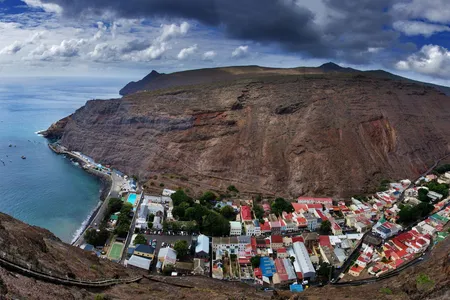 An aerial view of Jamestown, St. Helena's capital. 
