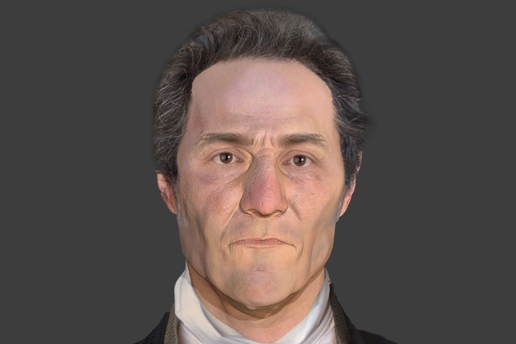 The final facial reconstruction depicting John Barber, 55