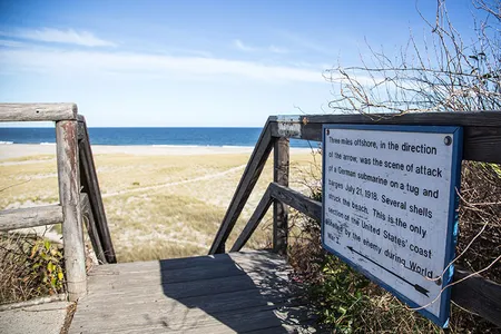 A sign marks the spot on Nauset Beach