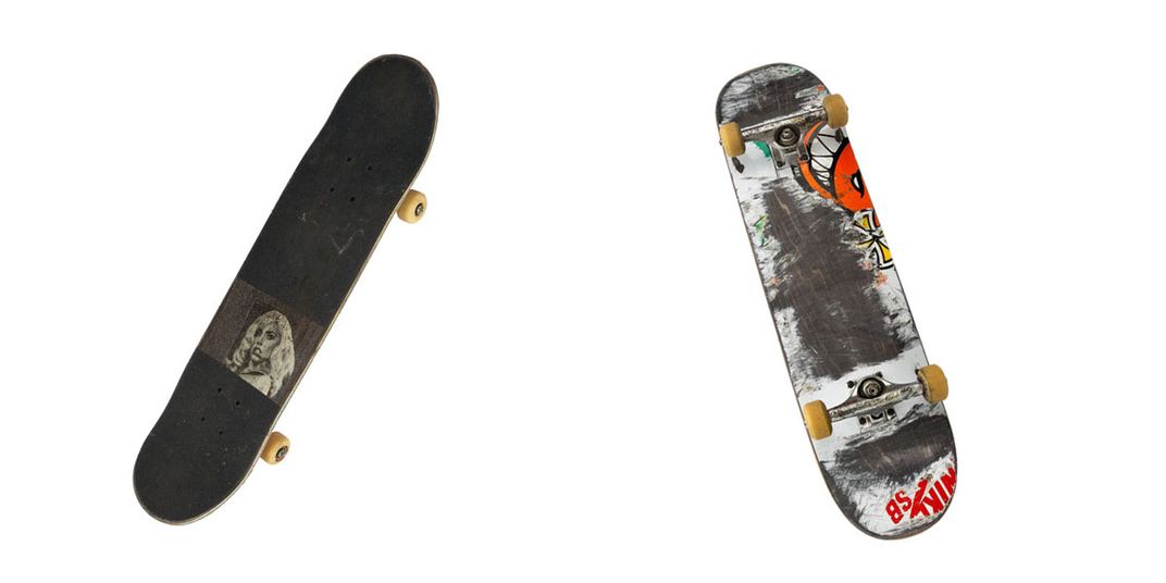 Top and bottom of skateboard, with image of Lady Gaga on top