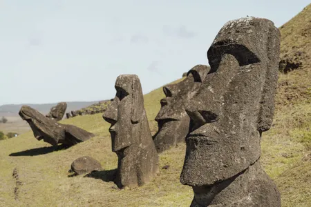 The moai&nbsp;at the Rano Raraku site on Easter Island