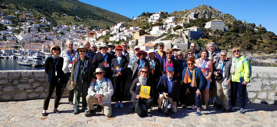 None Smithsonian Journeys Travelers enjoying a day on Hydra Island. 