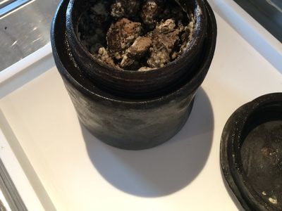 A tin jar containing what may be 340-year-old cheese recovered from the Kronan shipwreck.