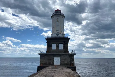 Built in 1919-20, the lighthouse stands 68 feet tall and measures about 1,000 square feet.