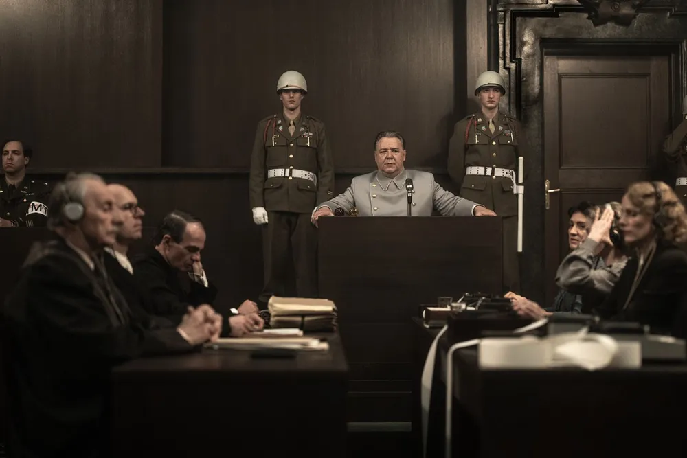 Russell Crowe as Hermann Göring in Nuremberg​​​​​​​, a new film written and directed by James Vanderbilt