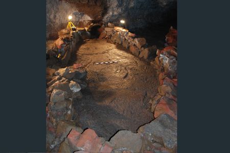 Elite Vikings constructed a huge stone boat for use in rituals at the Surtshellir cave.