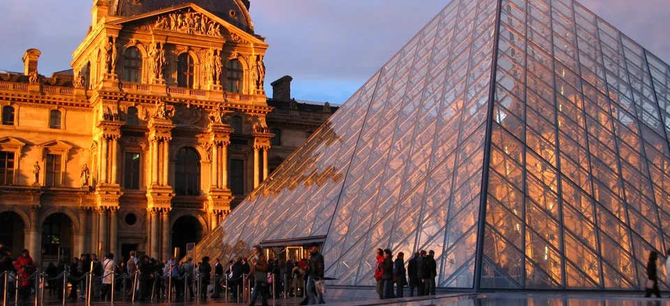  The Louvre's entrance, designed by I.M. Pei 