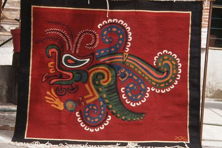 "Olmec butterfly" rug by Isaac Vasquez of Oaxaca