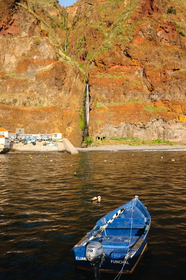 Fishing boat & double waterfall thumbnail