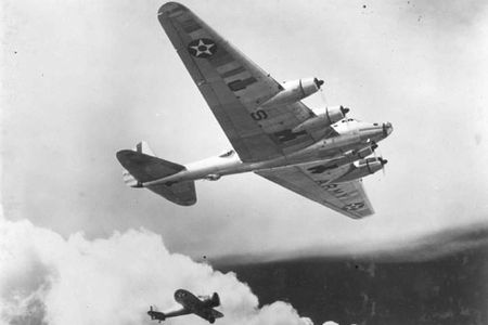Boeing XB-15 in flight with a Boeing YP-29. (U.S. Air Force photo)