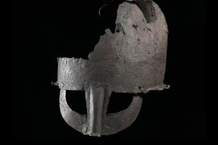 The helmet has been on view at England's Preston Park Museum since 2012.