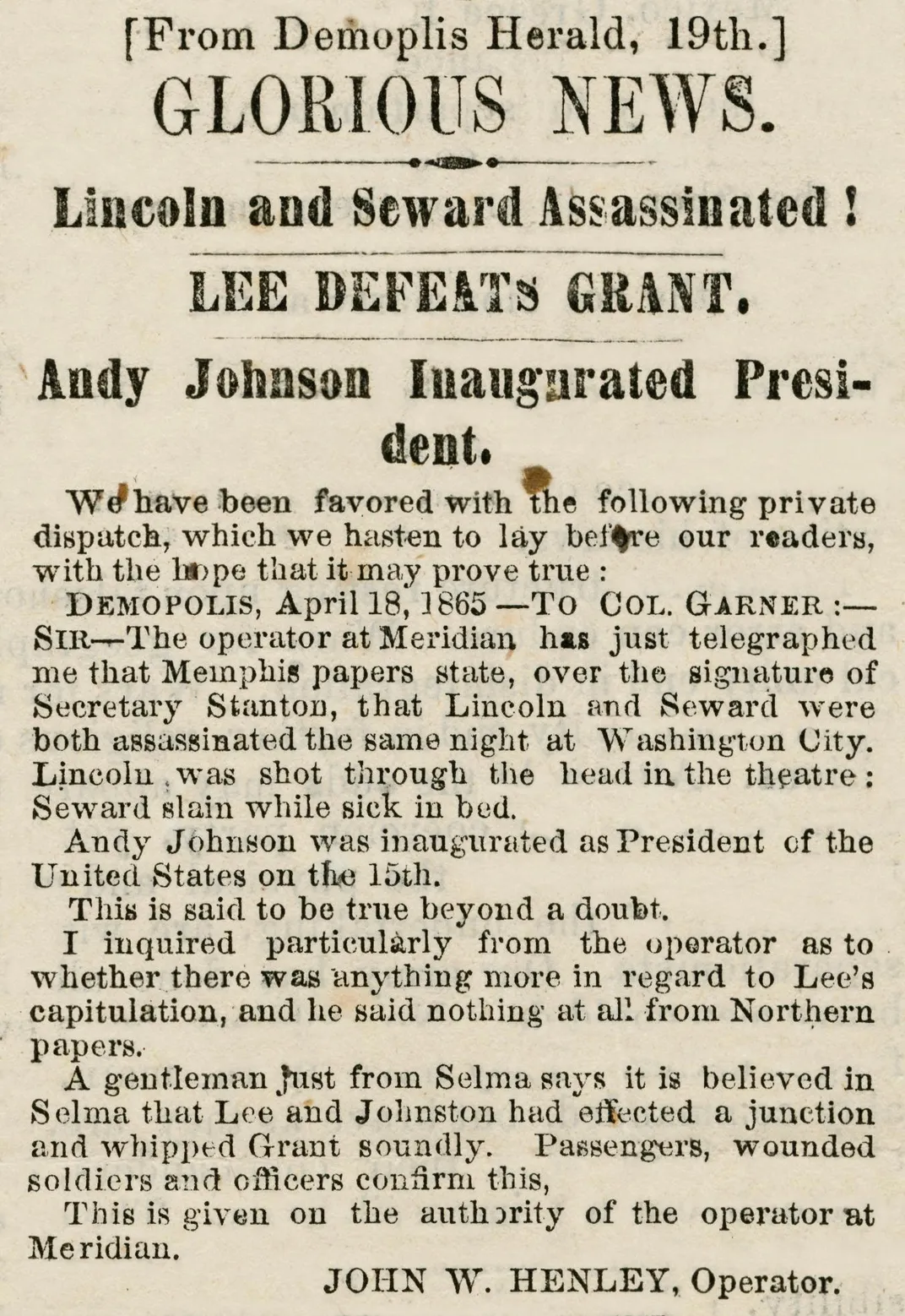 What The Newspapers Said When Lincoln Was Killed History Smithsonian Magazine 