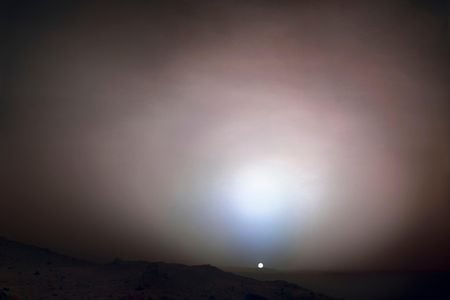 This image of a Martian sunset was captured in 2005.
